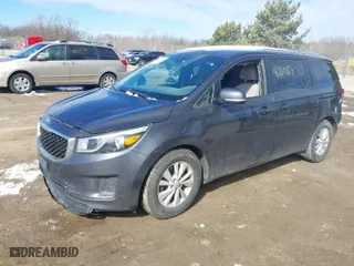 2016 Kia Sedona LX with VIN KNDMB5C18G6165041, listed as a IAAI auction lot 41808837 with 167,493 mi miles. Bid and sale history available at carsss.com. Image 2.