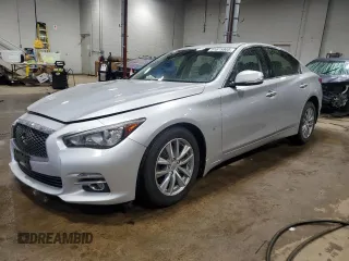 2015 Infiniti Q50 with VIN JN1BV7AR8FM400621, listed as a Copart auction lot 51675905 with 118,067 mi miles and Salvage title. Bid and sale history available at DreamBid. Image 1.