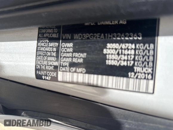 2017 Mercedes-Benz Metris Cargo z VIN WD3PG2EA1H3262363, wystawiony jako IAAI lot #42469860 z przebiegiem 56 341 mil mil oraz . Historia ofert i sprzedaży dostępna na DreamBid. Obrazek 9.