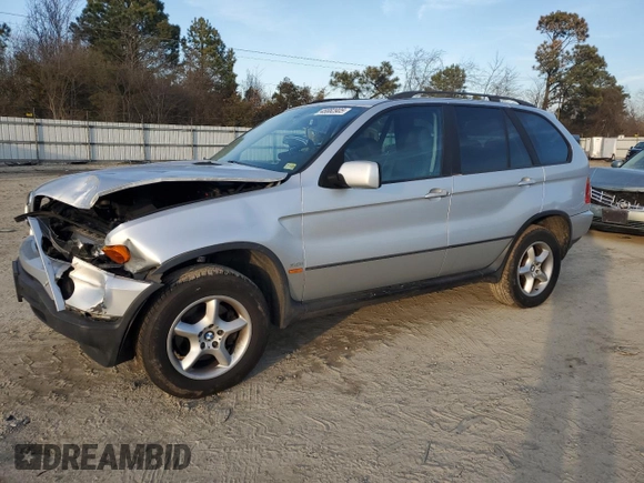 2002 BMW X5 3.0i with VIN 5UXFA53532LP56403, listed as a Copart auction lot 45882905 with 103,329 mi miles and Salvage Title. Bid and sale history available at carsss.com. Image 1.