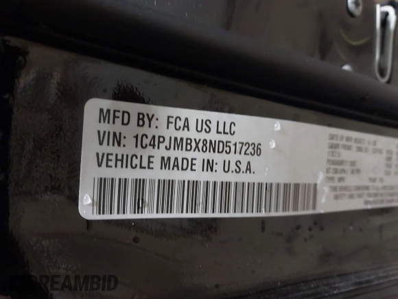 2022 Jeep Cherokee Trailhawk with VIN 1C4PJMBX8ND517236, listed as a IAAI auction lot 41530369 with 34,164 mi miles and . Bid and sale history available at DreamBid. Image 9.