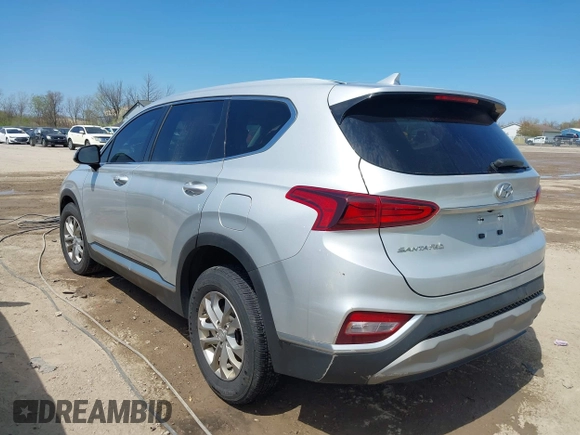 2019 Hyundai Santa Fe SEL with VIN 5NMS33AD1KH101182, listed as a IAAI auction lot 42093555 with 93,473 mi miles and . Bid and sale history available at DreamBid. Image 3.