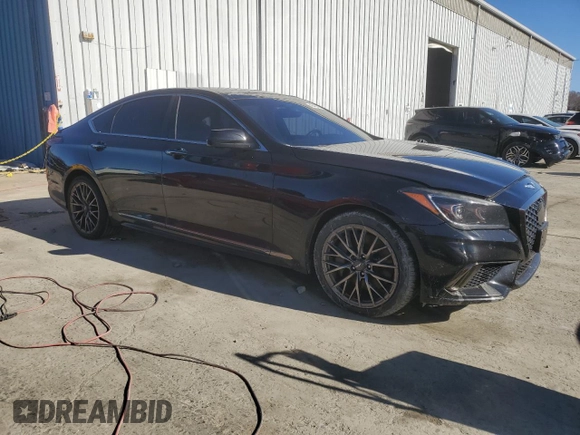 2018 Genesis G80 Sport with VIN KMHGN4JB0JU249217, listed as a Copart auction lot 49489395 with 141,600 mi miles and Clean title. Bid and sale history available at DreamBid. Image 4.