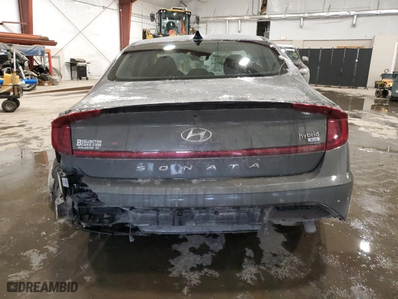 2021 Hyundai Sonata Hybrid Blue with VIN KMHL24JJXMA018121, listed as a Copart auction lot 44162525 with 48,288 mi miles and Salvage Title. Bid and sale history available at carsss.com. Image 6.