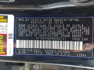 2021 Toyota Avalon Hybrid XSE z VIN 4T1EA1AB2MU002741, wystawiony jako IAAI lot #41865444 z przebiegiem 141 196 mil mil oraz . Historia ofert i sprzedaży dostępna na DreamBid. Obrazek 9.