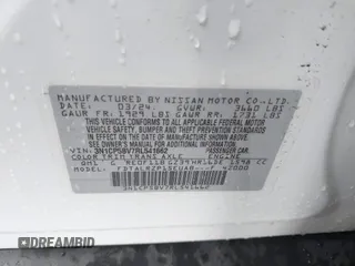 2024 Nissan Kicks S with VIN 3N1CP5BV7RL541662, listed as a IAAI auction lot 42186010 with 14,450 mi miles and . Bid and sale history available at DreamBid. Image 8.