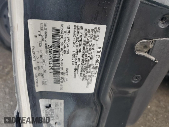2011 Ford Police Interceptor with VIN 2FABP7BVXBX129914, listed as a Copart auction lot 59768295 with Not provided miles and Salvage title. Bid and sale history available at DreamBid. Image 13.