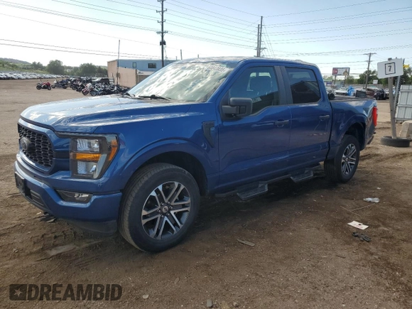2023 Ford F-150 XL with VIN 1FTEW1EP8PKE04419, listed as a Copart auction lot 60843835 with 31,684 mi miles and Salvage title. Bid and sale history available at DreamBid. Image 1.