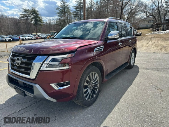 2023 Nissan Armada Platinum with VIN JN8AY2DB2P9835192, listed as a Copart auction lot 50734435 with 36,838 mi miles and Clean Title. Bid and sale history available at carsss.com. Image 1.