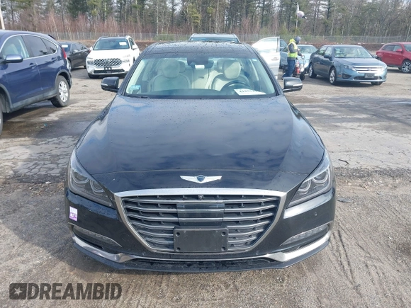 2018 Genesis G80 3.8L with VIN KMHGN4JE0JU246022, listed as a IAAI auction lot 41855219 with 106,277 mi miles. Bid and sale history available at carsss.com. Image 12.