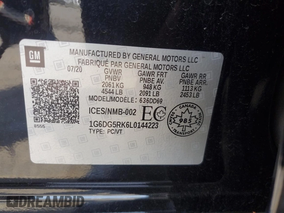 2020 Cadillac CT4 Sport z VIN 1G6DG5RK6L0144223, wystawiony jako Copart lot #65774044 z przebiegiem Nie podano mil oraz Szkoda całkowita • Salvage title. Historia ofert i sprzedaży dostępna na DreamBid. Obrazek 12.