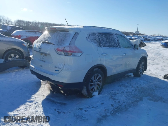 2014 Nissan Rogue S with VIN 5N1AT2MV1EC789435, listed as a IAAI auction lot 41595116 with 157,083 mi miles. Bid and sale history available at carsss.com. Image 4.
