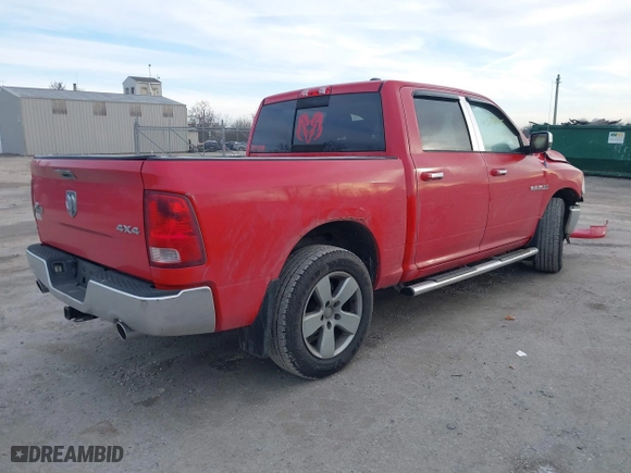 2010 Dodge Ram 1500 SLT with VIN 1D7RV1CT1AS261380, listed as a IAAI auction lot 41517005 with 92,768 mi miles. Bid and sale history available at carsss.com. Image 4.