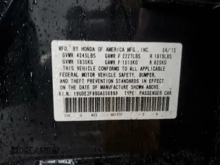 2016 Acura ILX w/Premium/A-SPEC Pkg with VIN 19UDE2F86GA006998, listed as a Copart auction lot 45382875 with 133,203 mi miles and Salvage Title. Bid and sale history available at carsss.com. Image 12.