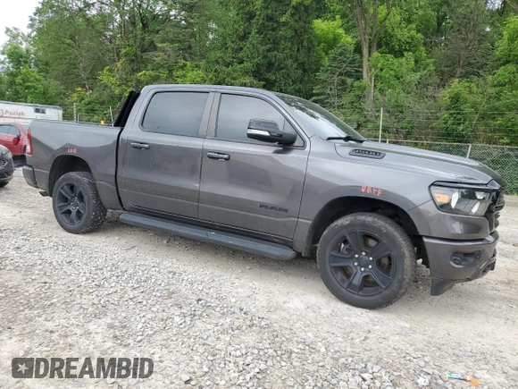 2021 Ram 1500 Big Horn with VIN 1C6RRFFGXMN590468, listed as a Copart auction lot 61042615 with 44,518 mi miles and Salvage title. Bid and sale history available at DreamBid. Image 4.