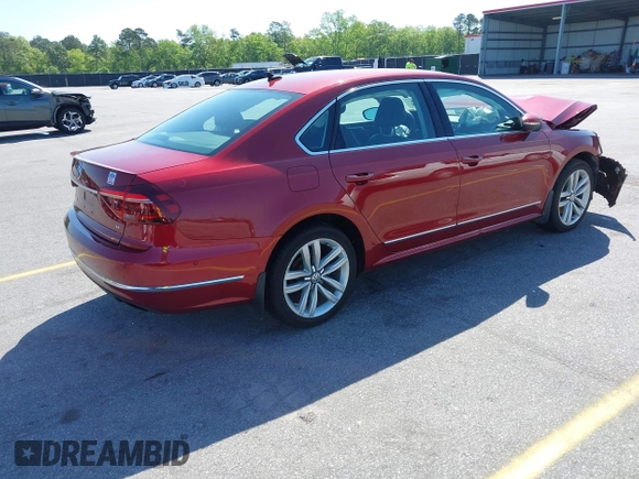 2017 Volkswagen Passat V6 SEL Premium with VIN 1VWCM7A33HC013786, listed as a IAAI auction lot 41981916 with 68,483 mi miles. Bid and sale history available at carsss.com. Image 4.