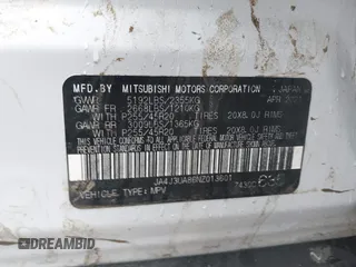 2022 Mitsubishi Outlander SE z VIN JA4J3UA86NZ013601, wystawiony jako IAAI lot #42009537 z przebiegiem 56 293 mil mil oraz . Historia ofert i sprzedaży dostępna na DreamBid. Obrazek 9.