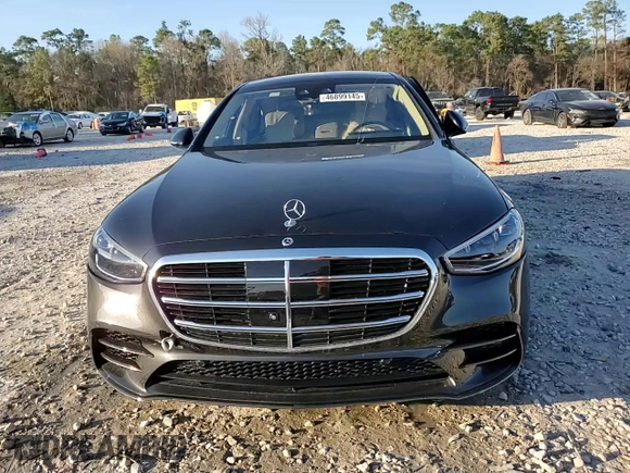 2023 Mercedes-Benz S 580 with VIN W1K6G7GB3PA203111, listed as a Copart auction lot 46899145 with 10,445 mi miles and Salvage Title. Bid and sale history available at DreamBid. Image 14.