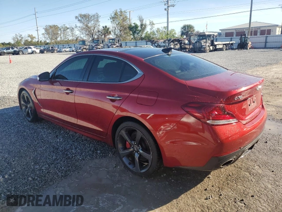 2019 Genesis G70 Advanced with VIN KMTG34LE1KU012126, listed as a Copart auction lot 81837404 with 73,898 mi miles and Non Repairable. Bid and sale history available at DreamBid. Image 2.
