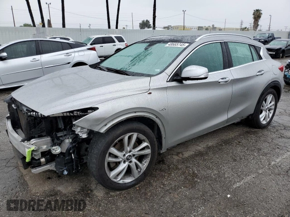 2019 Infiniti QX30 Luxe with VIN SJKCH5CP4KA011380, listed as a Copart auction lot 48665745 with 86,749 mi miles and Salvage title. Bid and sale history available at DreamBid. Image 1.