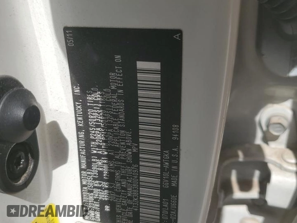 2011 Toyota Venza with VIN 4T3ZK3BB3BU040976, listed as a Copart auction lot 49910425 with 229,289 mi miles and Salvage title. Bid and sale history available at DreamBid. Image 13.