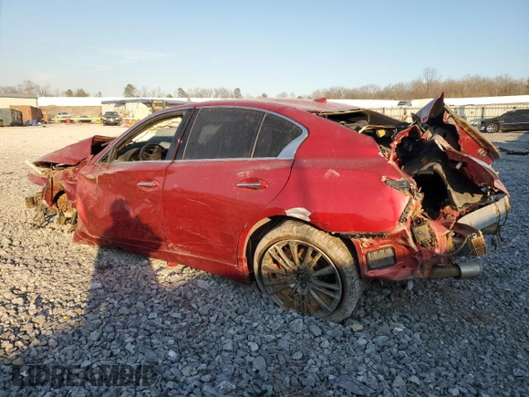 2020 Infiniti Q50 Red Sport 400 with VIN JN1FV7AP5LM630421, listed as a Copart auction lot 46098215 with Not provided miles and Salvage title. Bid and sale history available at DreamBid. Image 2.