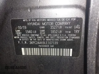 2020 Hyundai Accent SE z VIN 3KPC24A69LE107139, wystawiony jako IAAI lot #42256857 z przebiegiem 107 940 mil mil oraz . Historia ofert i sprzedaży dostępna na DreamBid. Obrazek 9.
