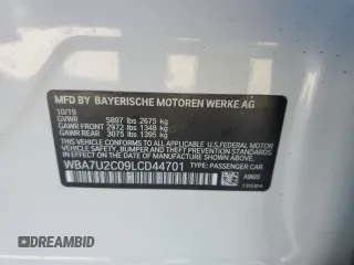2020 BMW 7 Series 750i xDrive with VIN WBA7U2C09LCD44701, listed as a Copart auction lot 84147734 with 0 mi miles and Non Repairable. Bid and sale history available at carsss.com. Image 14.
