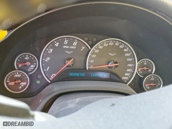2006 Chevrolet Corvette with VIN 1G1YY26U665109486, listed as a Copart auction lot 82463274 with 129,705 mi miles and Salvage Title. Bid and sale history available at carsss.com. Image 9.