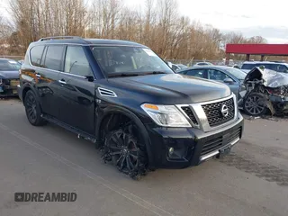 2019 Nissan Armada Platinum with VIN JN8AY2NE2K9759121, listed as a IAAI auction lot 41115008 with 89,991 mi miles. Bid and sale history available at carsss.com. Image 1.
