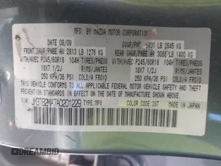 2010 Mazda CX-9 Grand Touring with VIN JM3TB2MA7A0201229, listed as a IAAI auction lot 42799006 with 210,400 mi miles and . Bid and sale history available at DreamBid. Image 9.
