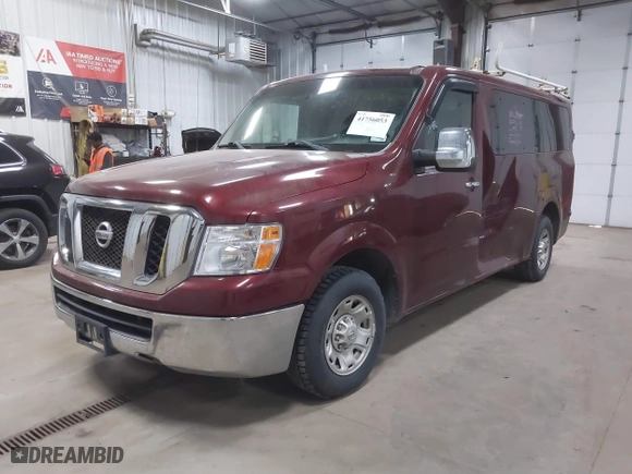 2012 Nissan NV SV with VIN 1N6BF0KY9CN114206, listed as a IAAI auction lot 41756053 with 173,886 mi miles. Bid and sale history available at carsss.com. Image 2.