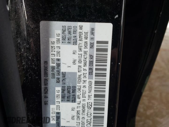 2012 Mazda 5 Touring with VIN JM1CW2CLXC0114623, listed as a Copart auction lot 52036475 with 149,589 mi miles and Salvage Title. Bid and sale history available at DreamBid. Image 12.