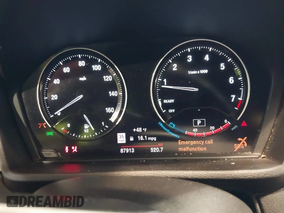 2019 BMW X1 xDrive28i with VIN WBXHT3C55K5L37338, listed as a IAAI auction lot 41934461 with 87,913 mi miles. Bid and sale history available at carsss.com. Image 7.