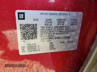 2019 GMC Acadia SLT with VIN 1GKKNVLSXKZ171362, listed as a Copart auction lot 80268104 with 40,107 mi miles and Salvage Title. Bid and sale history available at DreamBid. Image 13.