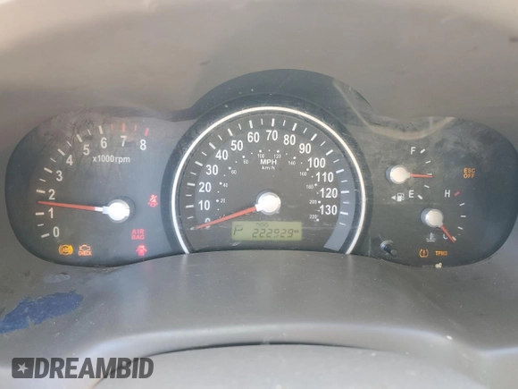 2010 Kia Sedona LX with VIN KNDMG4C36A6355277, listed as a Copart auction lot 77987954 with 222,929 mi miles and Non Repairable. Bid and sale history available at DreamBid. Image 9.