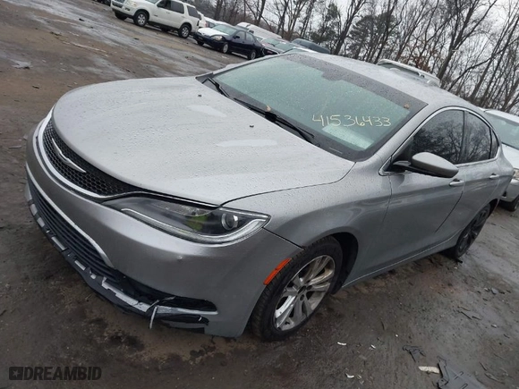 2015 Chrysler 200 Limited with VIN 1C3CCCAB3FN697217, listed as a IAAI auction lot 41536433 with 194,840 mi miles. Bid and sale history available at carsss.com. Image 2.