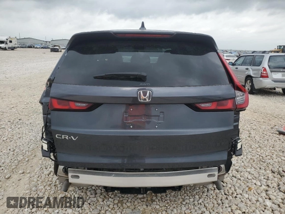 2025 Honda CR-V EX with VIN 7FARS4H46SE001257, listed as a Copart auction lot 54796275 with 6,247 mi miles and Salvage Title. Bid and sale history available at DreamBid. Image 6.