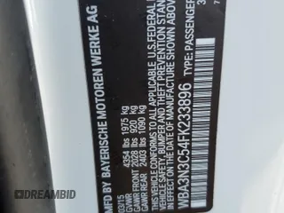 2015 BMW 4 Series 428i with VIN WBA3N3C54FK233896, listed as a Copart auction lot 49317635 with 57,250 mi miles and Salvage Title. Bid and sale history available at DreamBid. Image 13.