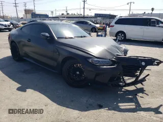 2021 BMW M4 with VIN WBS53AZ09MCF73467, listed as a Copart auction lot 72576704 with 15,437 mi miles and Salvage Title. Bid and sale history available at carsss.com. Image 4.