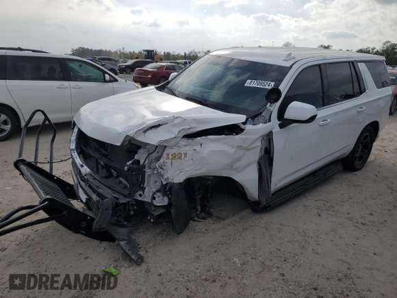2022 Chevrolet Tahoe Commercial with VIN 1GNSCLED9NR301647, listed as a Copart auction lot 81709524 with 42,407 mi miles and Salvage title. Bid and sale history available at DreamBid. Image 1.