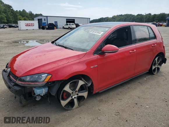 2015 Volkswagen Golf GTI S with VIN 3VW5T7AU9FM021195, listed as a Copart auction lot 66187644 with 61,334 mi miles and Salvage Title. Bid and sale history available at carsss.com. Image 1.