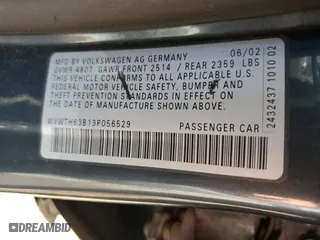 2003 Volkswagen Passat GLX with VIN WVWTH63B13P056529, listed as a Copart auction lot 80905134 with 191,183 mi miles and Salvage Title. Bid and sale history available at carsss.com. Image 12.