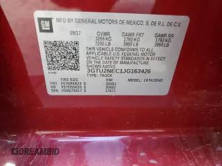 2018 GMC Sierra 1500 SLT z VIN 3GTU2NEC1JG163426, wystawiony jako Copart lot #52675585 z przebiegiem Nie podano mil oraz Szkoda całkowita • Salvage title. Historia ofert i sprzedaży dostępna na DreamBid. Obrazek 13.