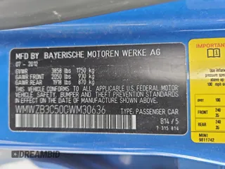 2012 MINI Countryman z VIN WMWZB3C50CWM30636, wystawiony jako Copart lot #58615615 z przebiegiem 123 289 mil mil oraz Tytuł czysty. Historia ofert i sprzedaży dostępna na DreamBid. Obrazek 10.