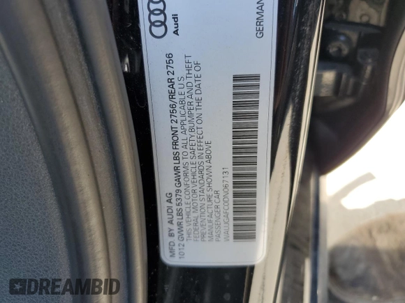 2013 Audi A6 Prestige z VIN WAUJGAFC0DN067131, wystawiony jako Copart lot #58582135 z przebiegiem 177 186 mil mil oraz Czysty tytuł • Clean title. Historia ofert i sprzedaży dostępna na DreamBid. Obrazek 12.