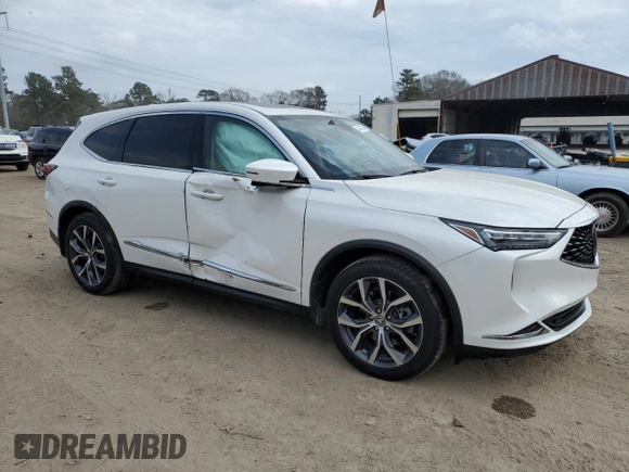 2022 Acura MDX w/Technology Package with VIN 5J8YE1H43NL026066, listed as a Copart auction lot 44400765 with 31,392 mi miles and Salvage Title. Bid and sale history available at carsss.com. Image 4.