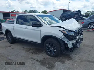 2024 Honda Ridgeline Sport with VIN 5FPYK3F14RB011166, listed as a IAAI auction lot 42591313 with 5,175 mi miles and . Bid and sale history available at DreamBid. Image 1.