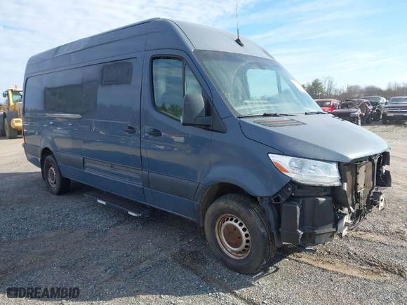2019 Mercedes-Benz Sprinter Cargo Van with VIN WD4PF1CD3KP113345, listed as a IAAI auction lot 41606161 with 65,144 mi miles. Bid and sale history available at carsss.com. Image 1.