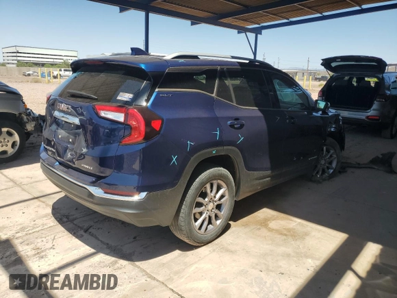 2023 GMC Terrain SLT z VIN 3GKALVEGXPL190082, wystawiony jako Copart lot #56948515 z przebiegiem 39 841 mil mil oraz Szkoda całkowita • Salvage title. Historia ofert i sprzedaży dostępna na DreamBid. Obrazek 3.